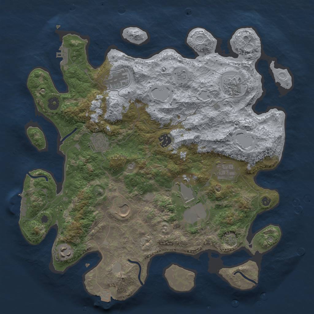 Rust Map: Procedural Map, Size: 3700, Seed: 1892482970, 16 Monuments