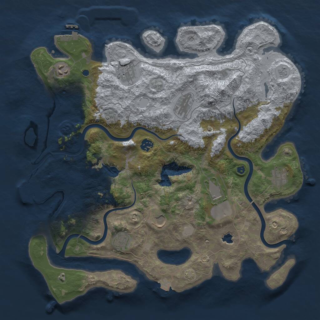 Rust Map: Procedural Map, Size: 4000, Seed: 53359, 15 Monuments