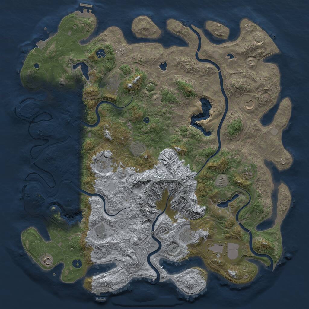 Rust Map: Procedural Map, Size: 5000, Seed: 983217, 17 Monuments