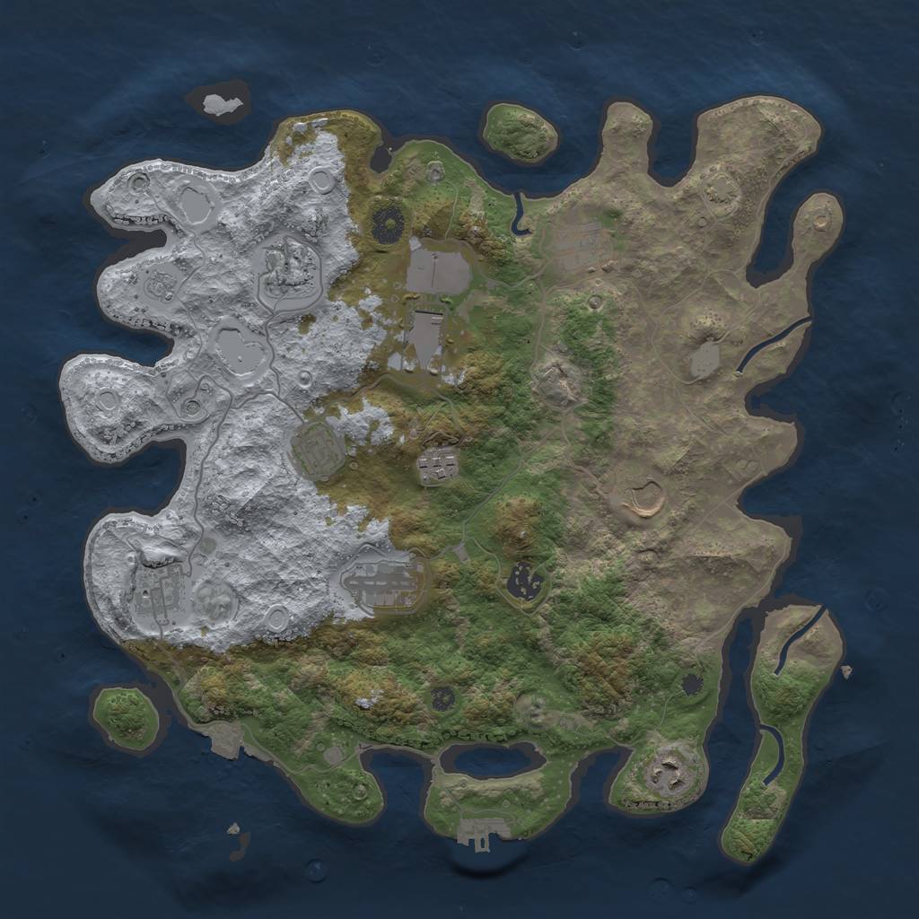 Rust Map: Procedural Map, Size: 3800, Seed: 31738946, 17 Monuments