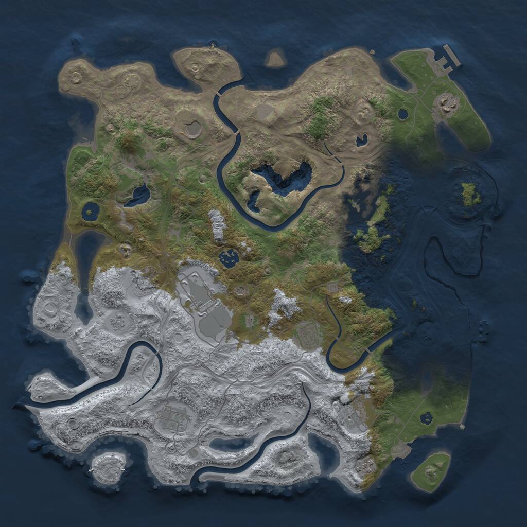 Rust Map: Procedural Map, Size: 4250, Seed: 629411439, 16 Monuments