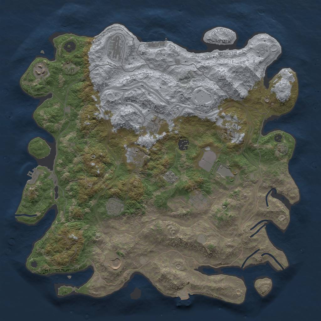 Rust Map: Procedural Map, Size: 4250, Seed: 642276752, 19 Monuments