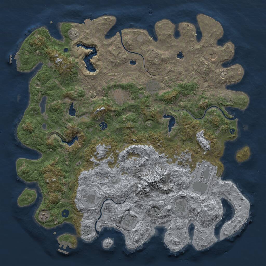 Rust Map: Procedural Map, Size: 5000, Seed: 2144373513, 17 Monuments