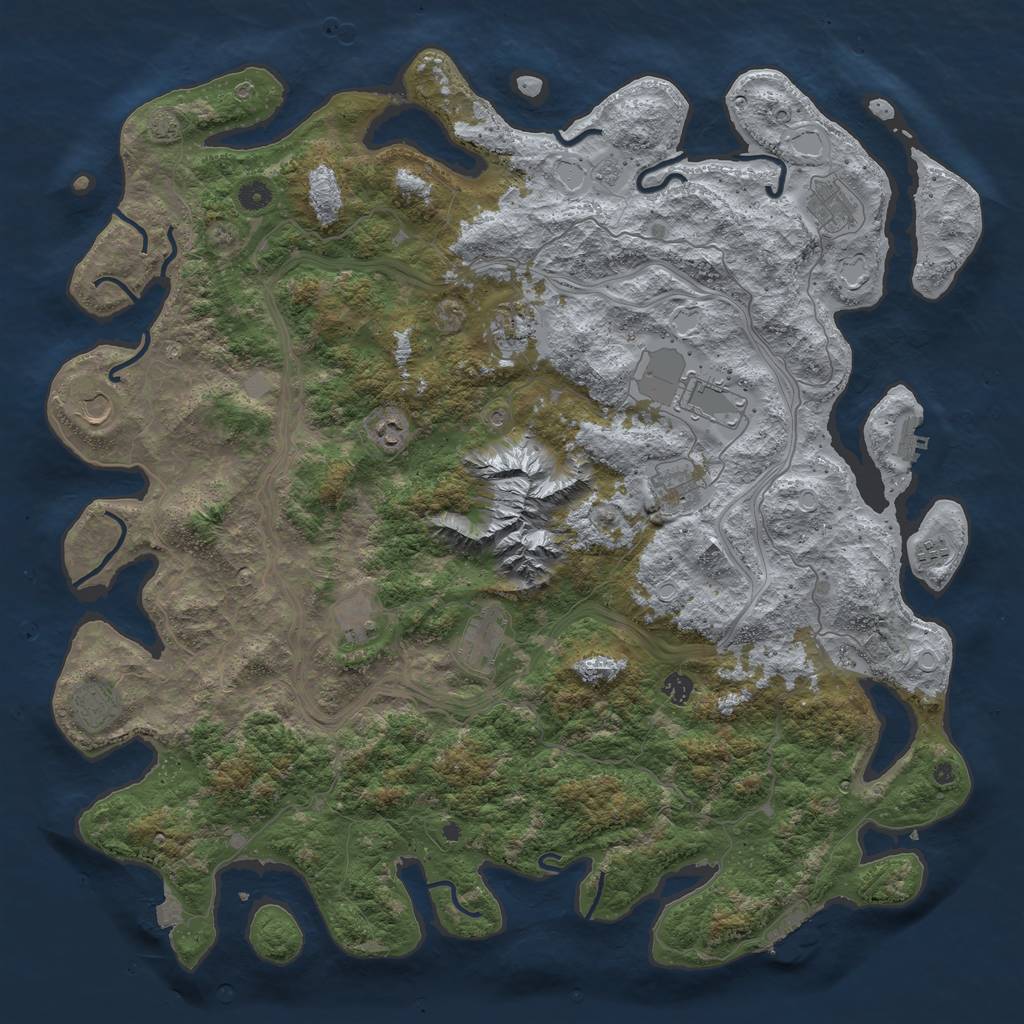Rust Map: Procedural Map, Size: 5000, Seed: 468327471, 19 Monuments