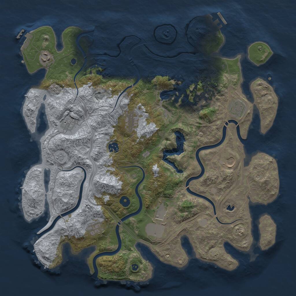 Rust Map: Procedural Map, Size: 4250, Seed: 84628483, 16 Monuments