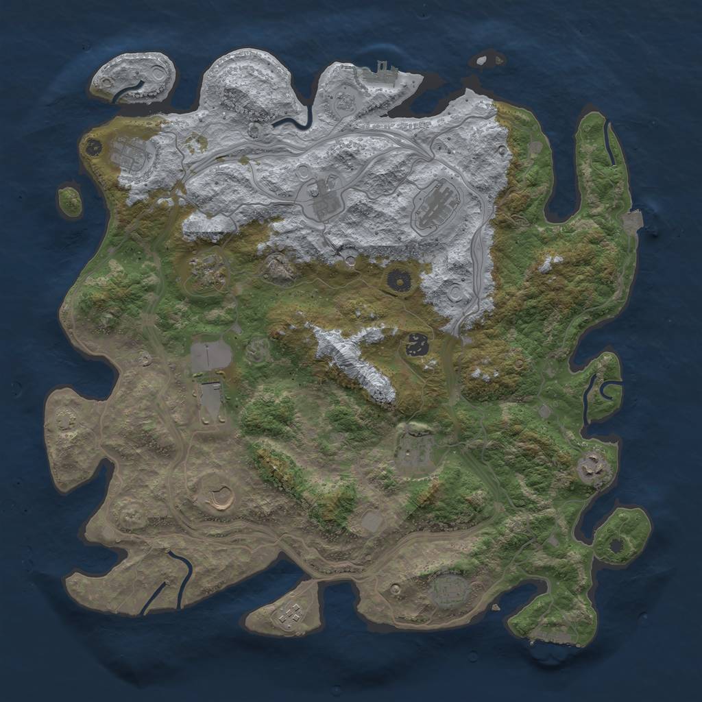 Rust Map: Procedural Map, Size: 4400, Seed: 14904590, 19 Monuments