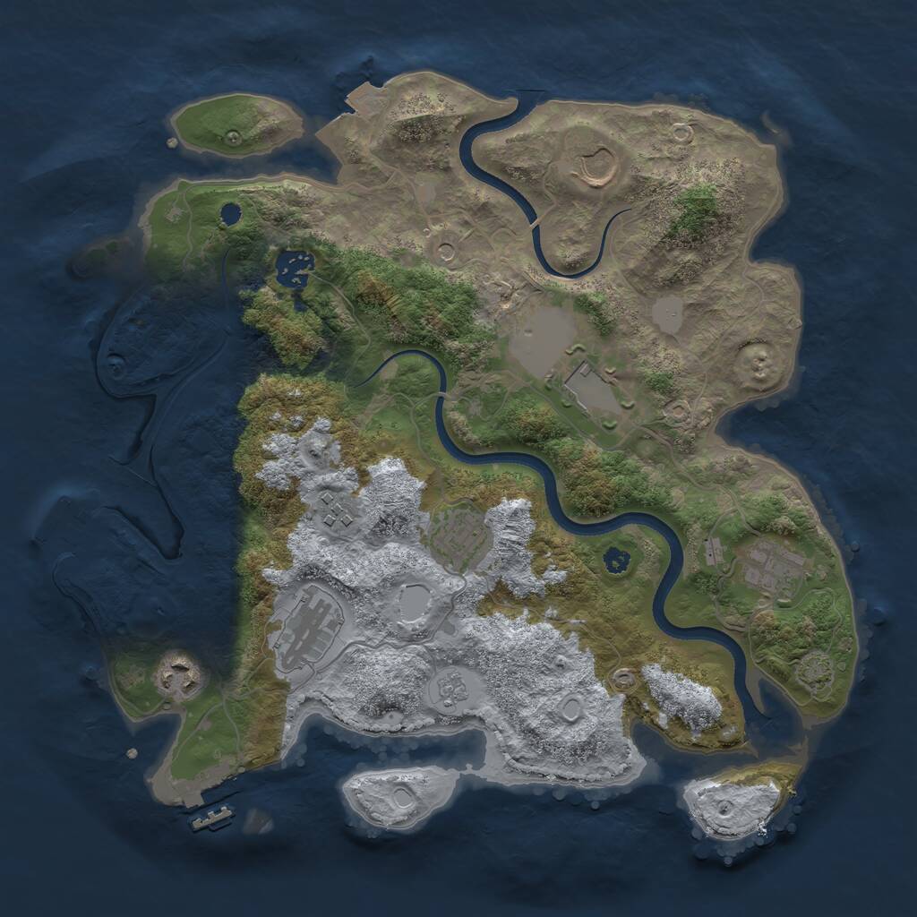 Rust Map: Procedural Map, Size: 3500, Seed: 4524521, 14 Monuments