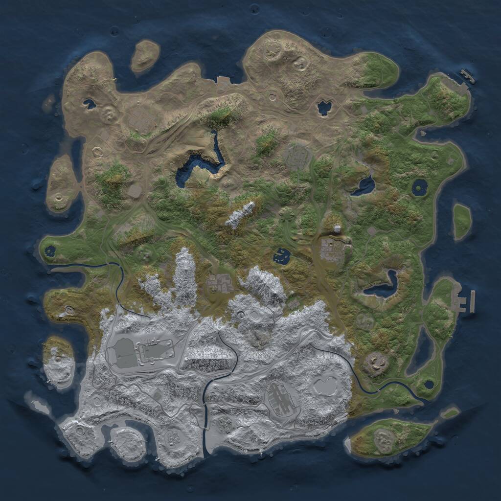 Rust Map: Procedural Map, Size: 4500, Seed: 1697, 15 Monuments