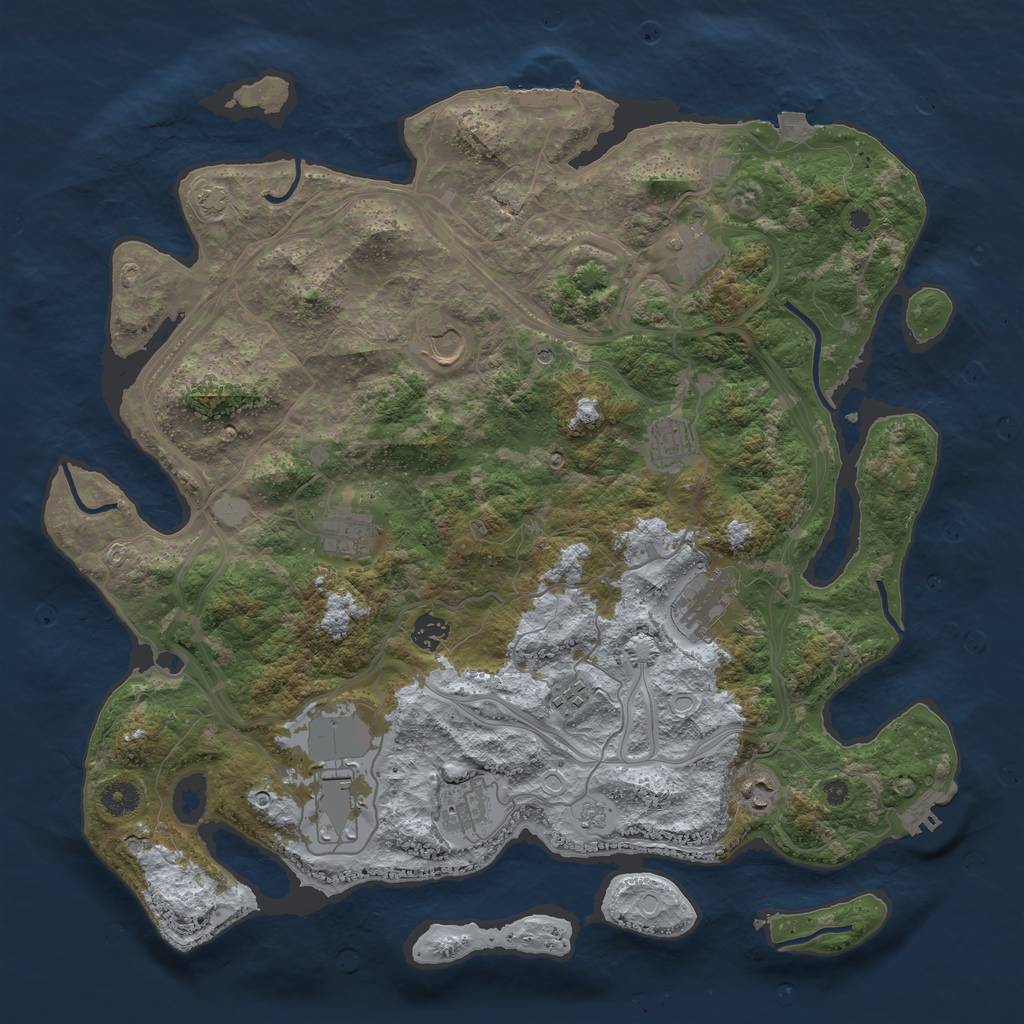Rust Map: Procedural Map, Size: 4250, Seed: 10661, 18 Monuments