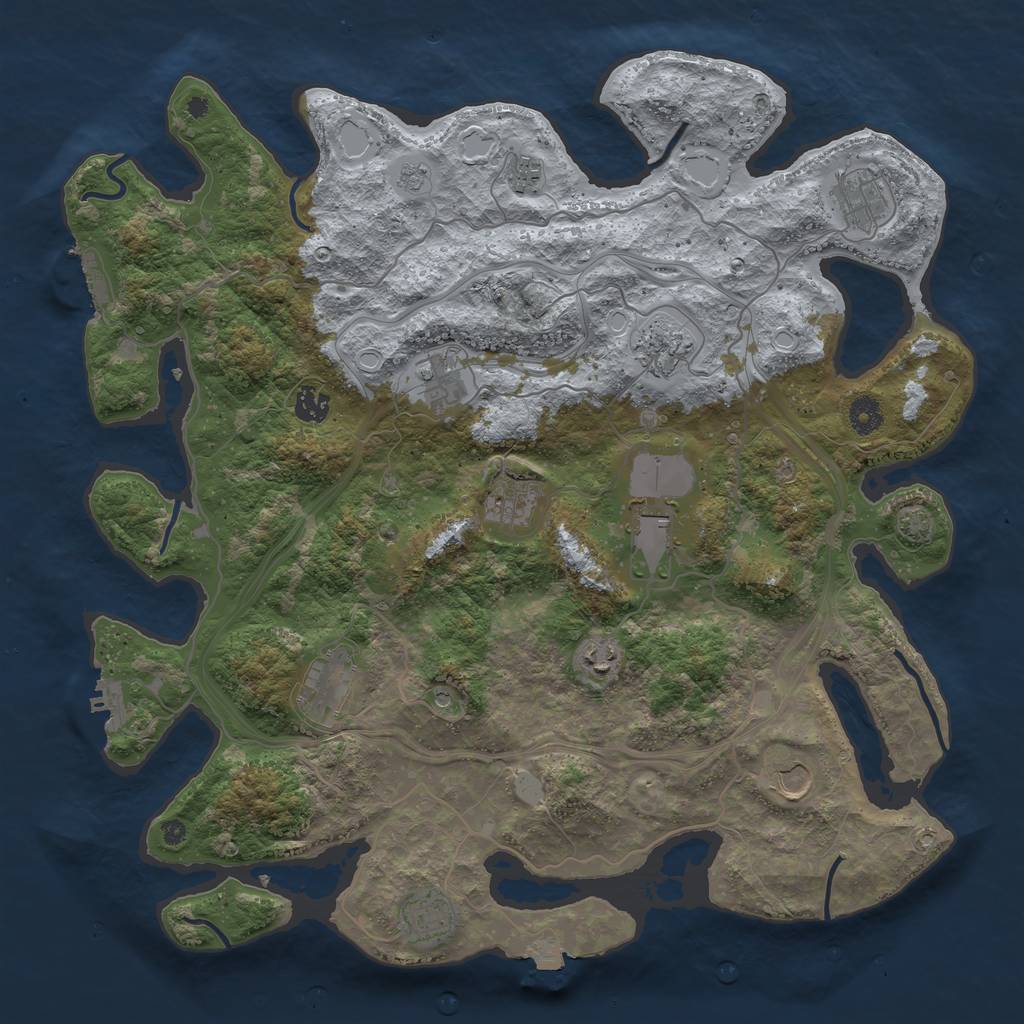 Rust Map: Procedural Map, Size: 4250, Seed: 1106716738, 19 Monuments