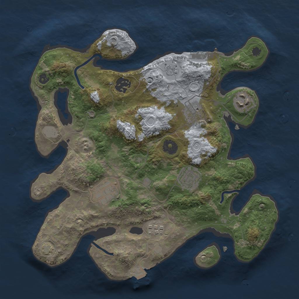 Rust Map: Procedural Map, Size: 3000, Seed: 1446548359, 12 Monuments