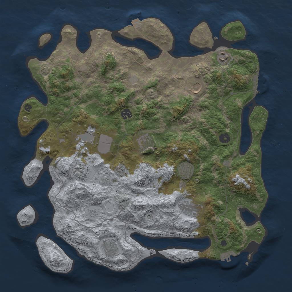 Rust Map: Procedural Map, Size: 4100, Seed: 1999, 18 Monuments