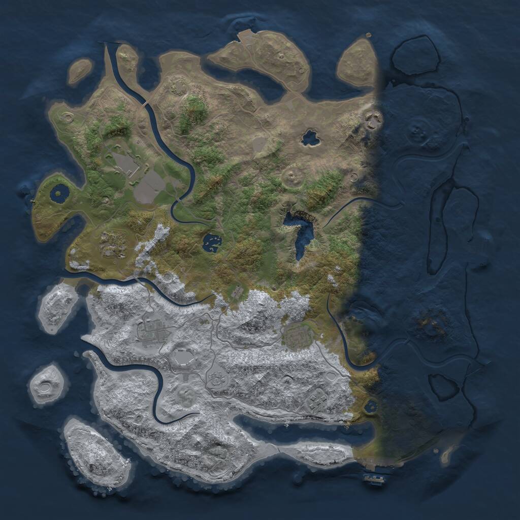 Rust Map: Procedural Map, Size: 4100, Seed: 1999, 13 Monuments