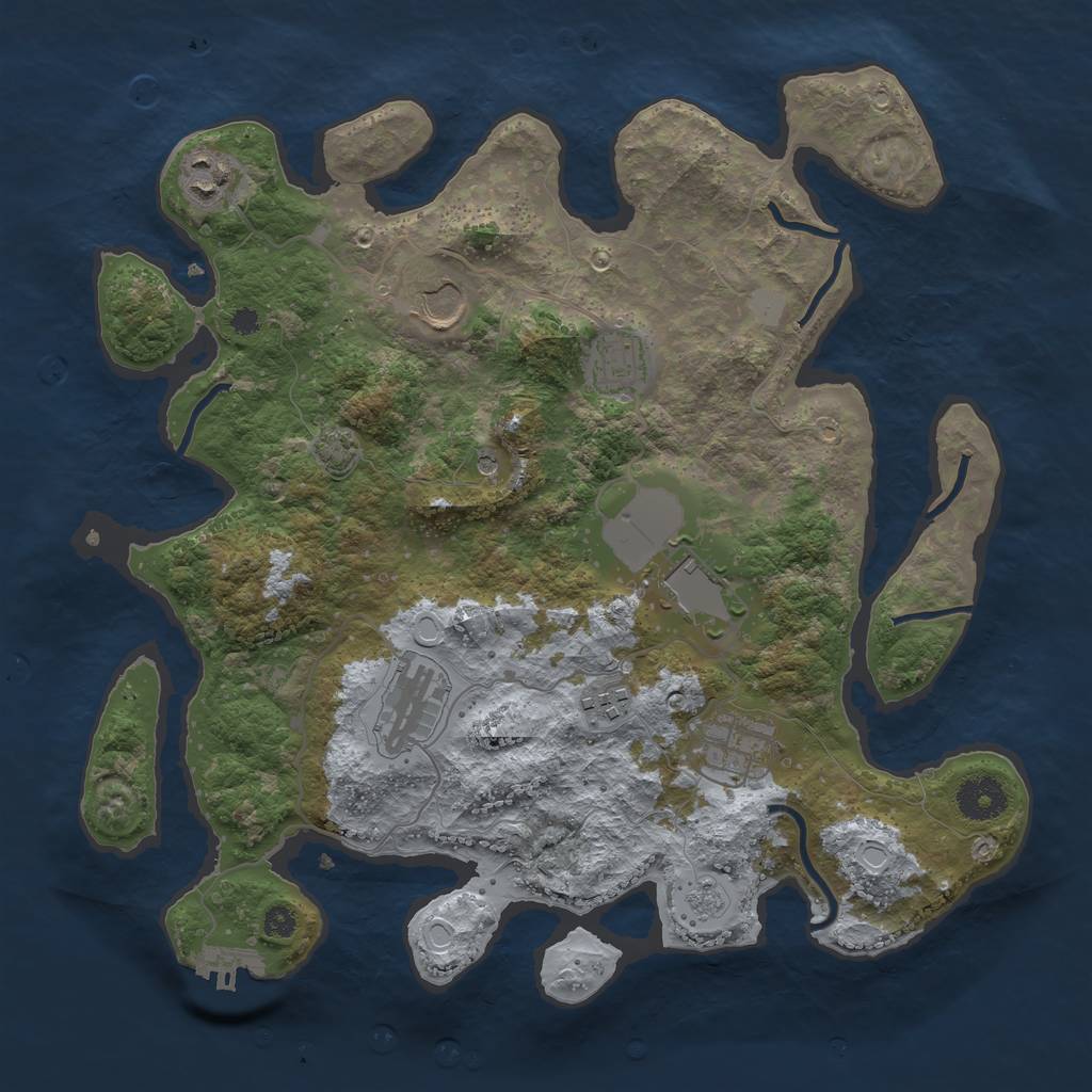 Rust Map: Procedural Map, Size: 3500, Seed: 282142014, 14 Monuments
