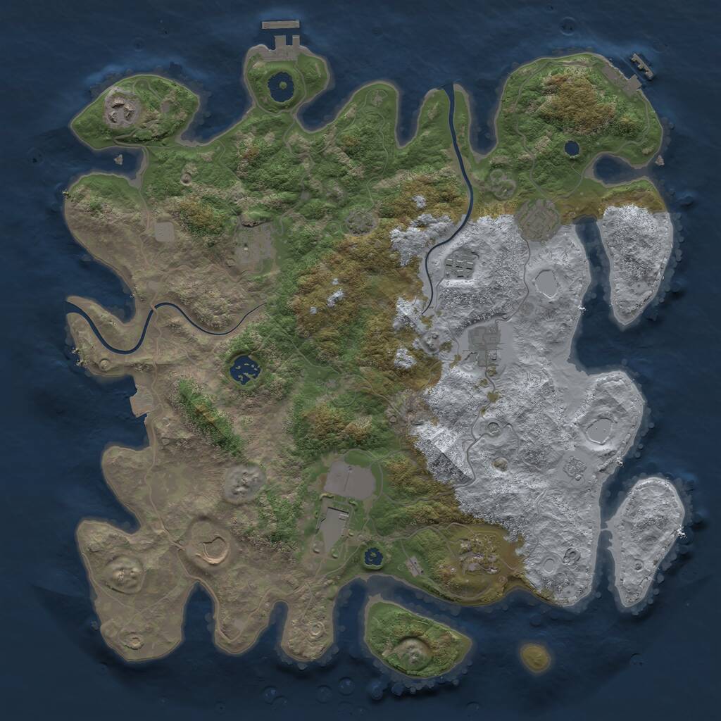 Rust Map: Procedural Map, Size: 3900, Seed: 53575711, 15 Monuments