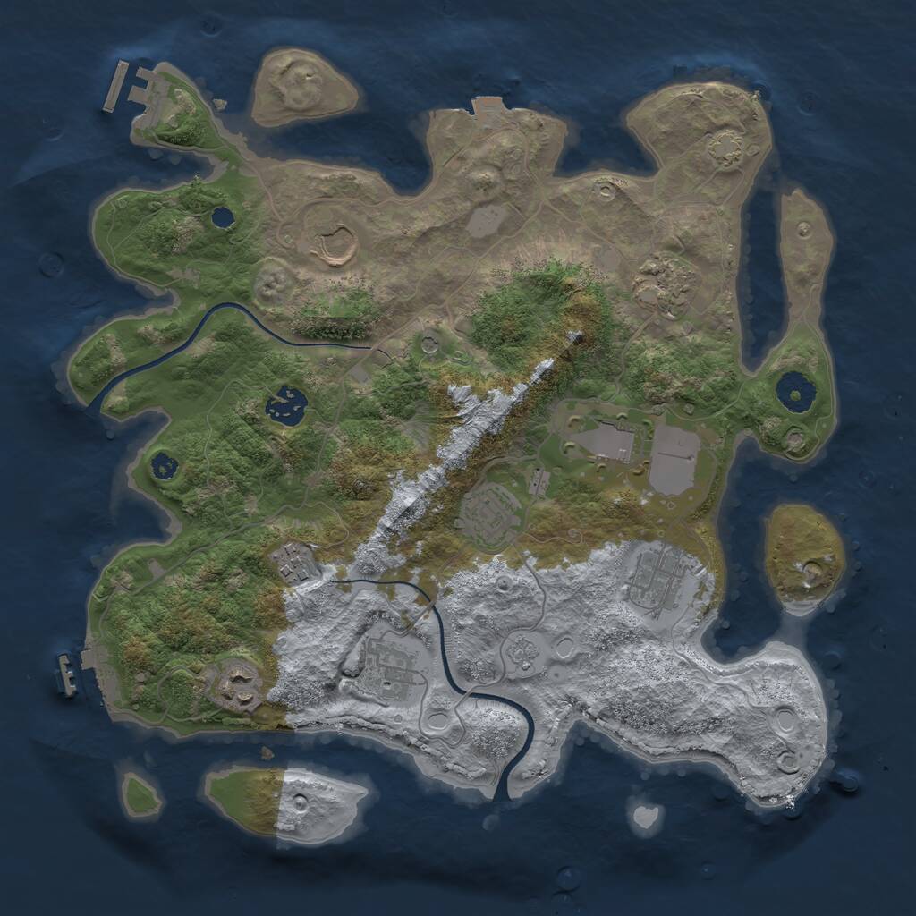 Rust Map: Procedural Map, Size: 3500, Seed: 334504397, 15 Monuments