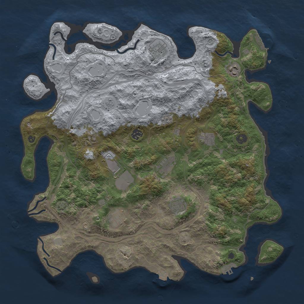 Rust Map: Procedural Map, Size: 4250, Seed: 19127831, 18 Monuments