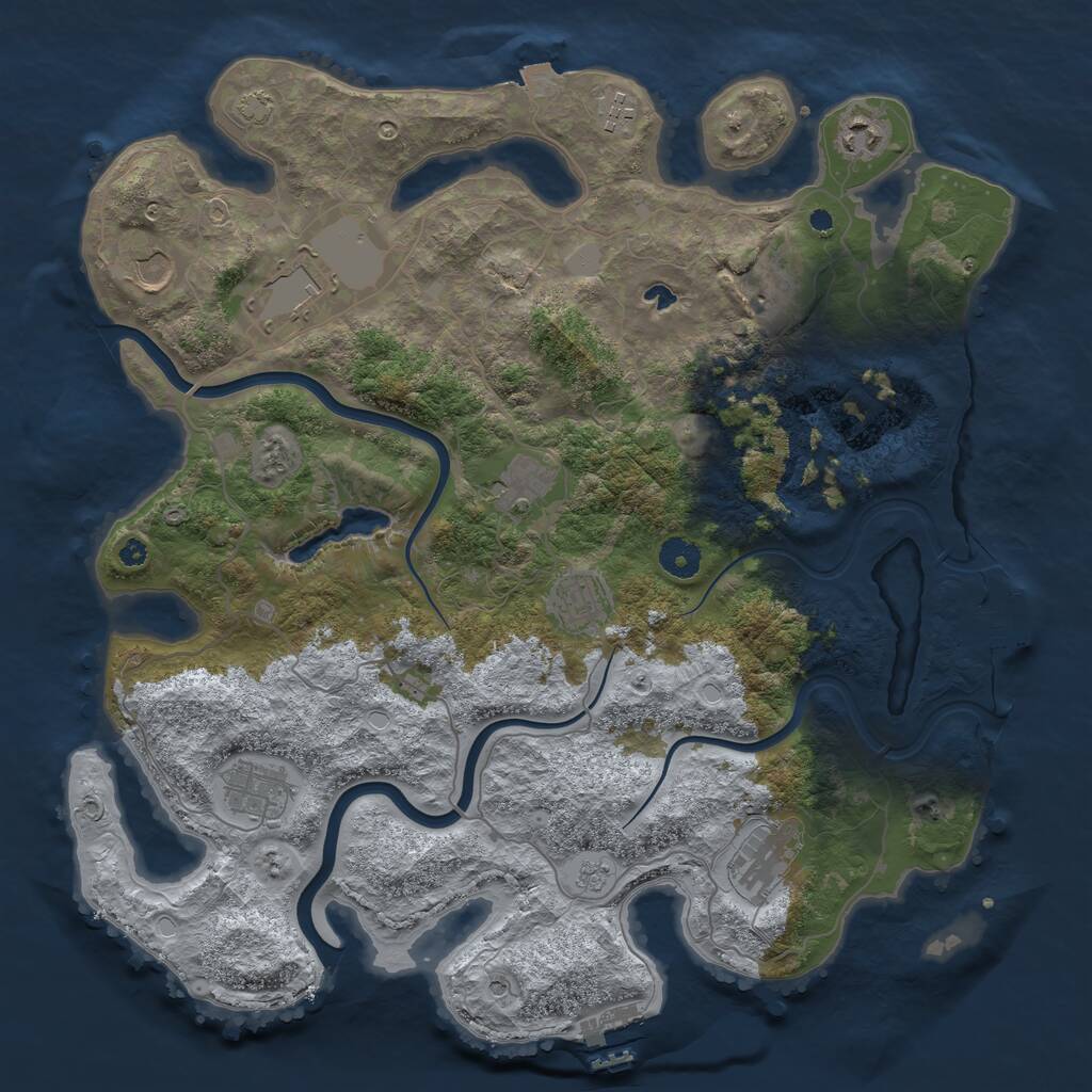 Rust Map: Procedural Map, Size: 4000, Seed: 2116777, 15 Monuments