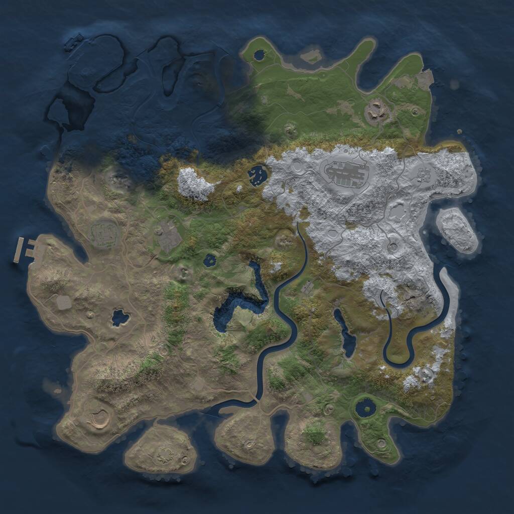 Rust Map: Procedural Map, Size: 4000, Seed: 79701860, 12 Monuments