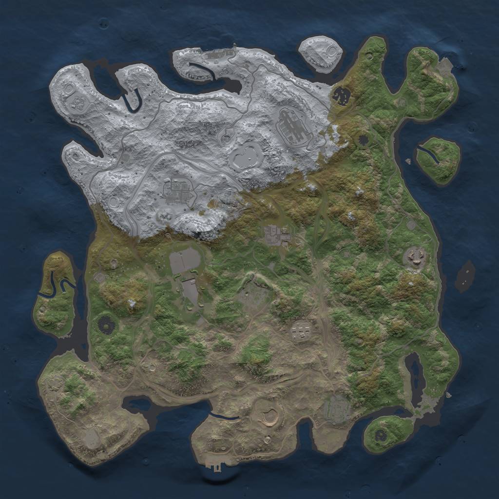 Rust Map: Procedural Map, Size: 4250, Seed: 24547886, 18 Monuments