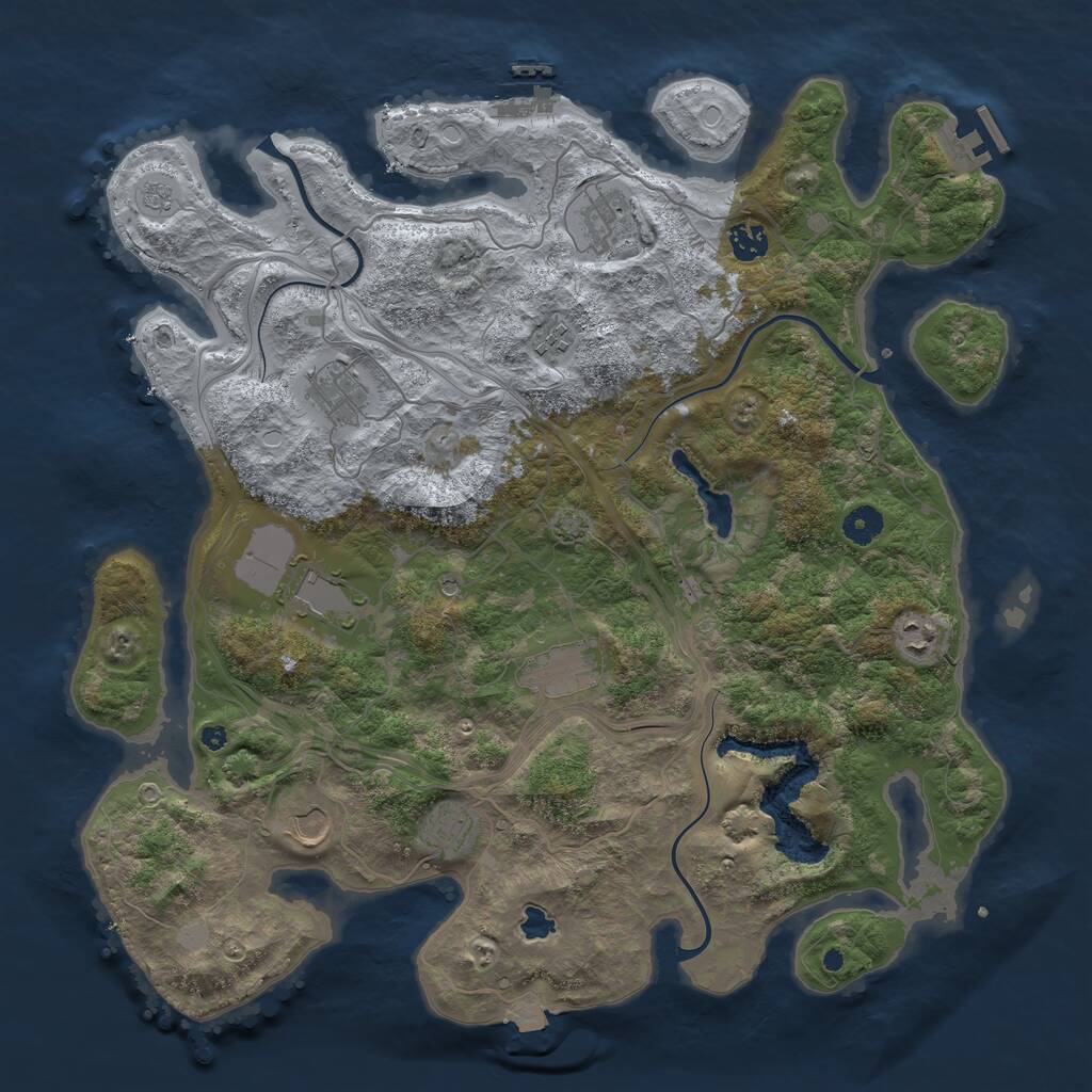 Rust Map: Procedural Map, Size: 4250, Seed: 24547886, 15 Monuments