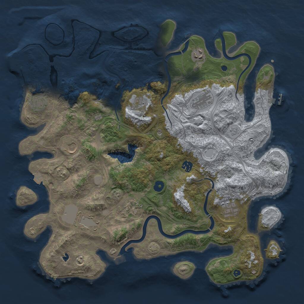 Rust Map: Procedural Map, Size: 4250, Seed: 188484488, 16 Monuments