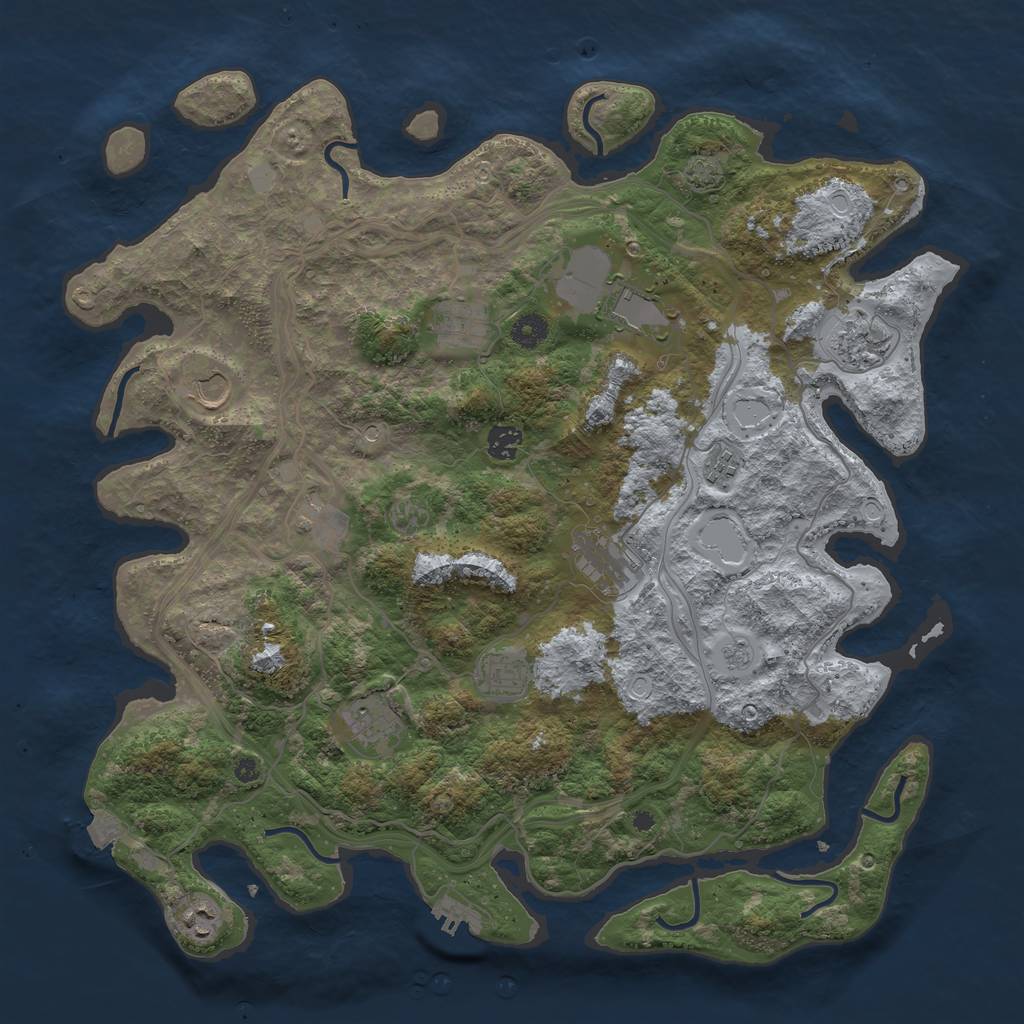 Rust Map: Procedural Map, Size: 4300, Seed: 88194756, 18 Monuments