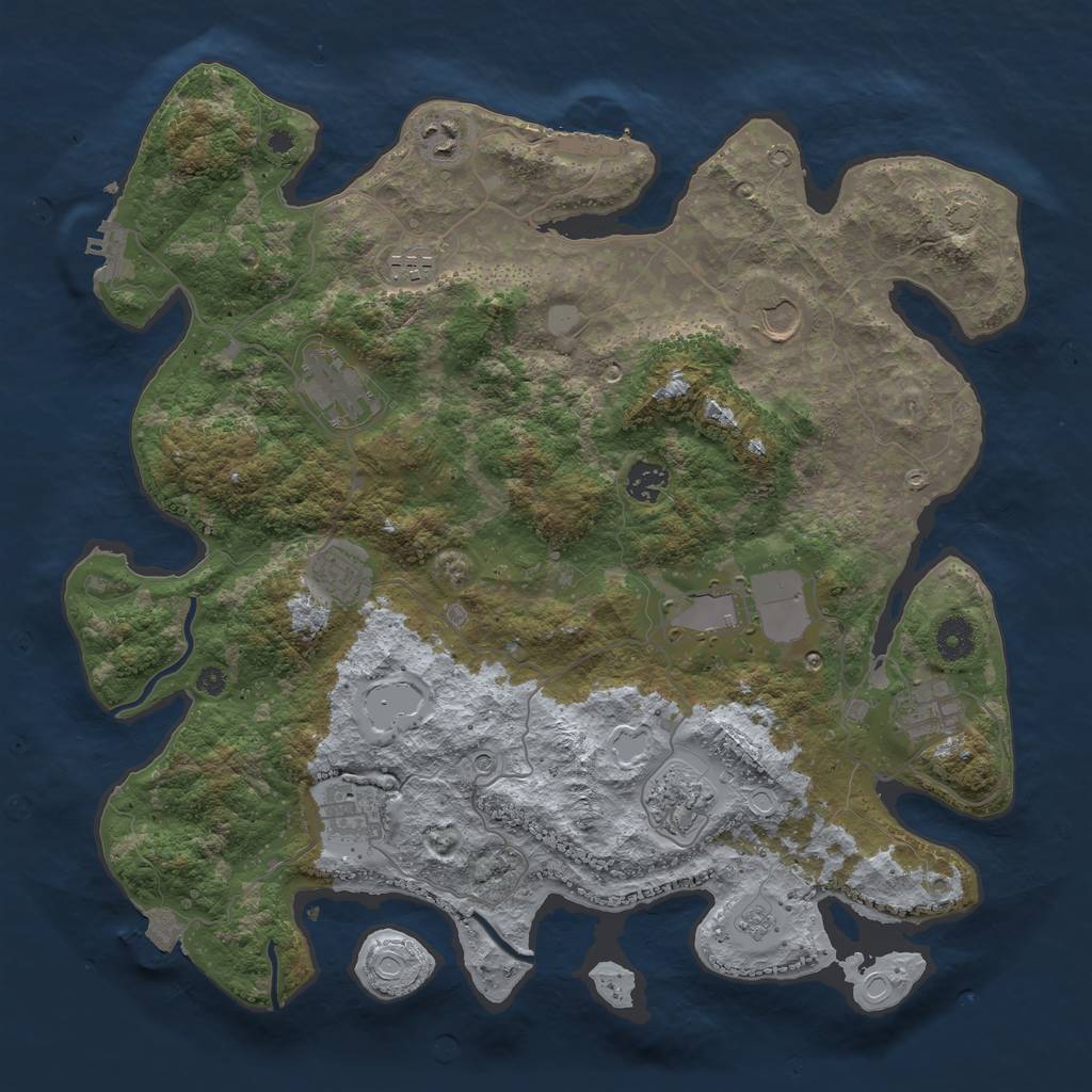Rust Map: Procedural Map, Size: 3950, Seed: 41415502, 18 Monuments
