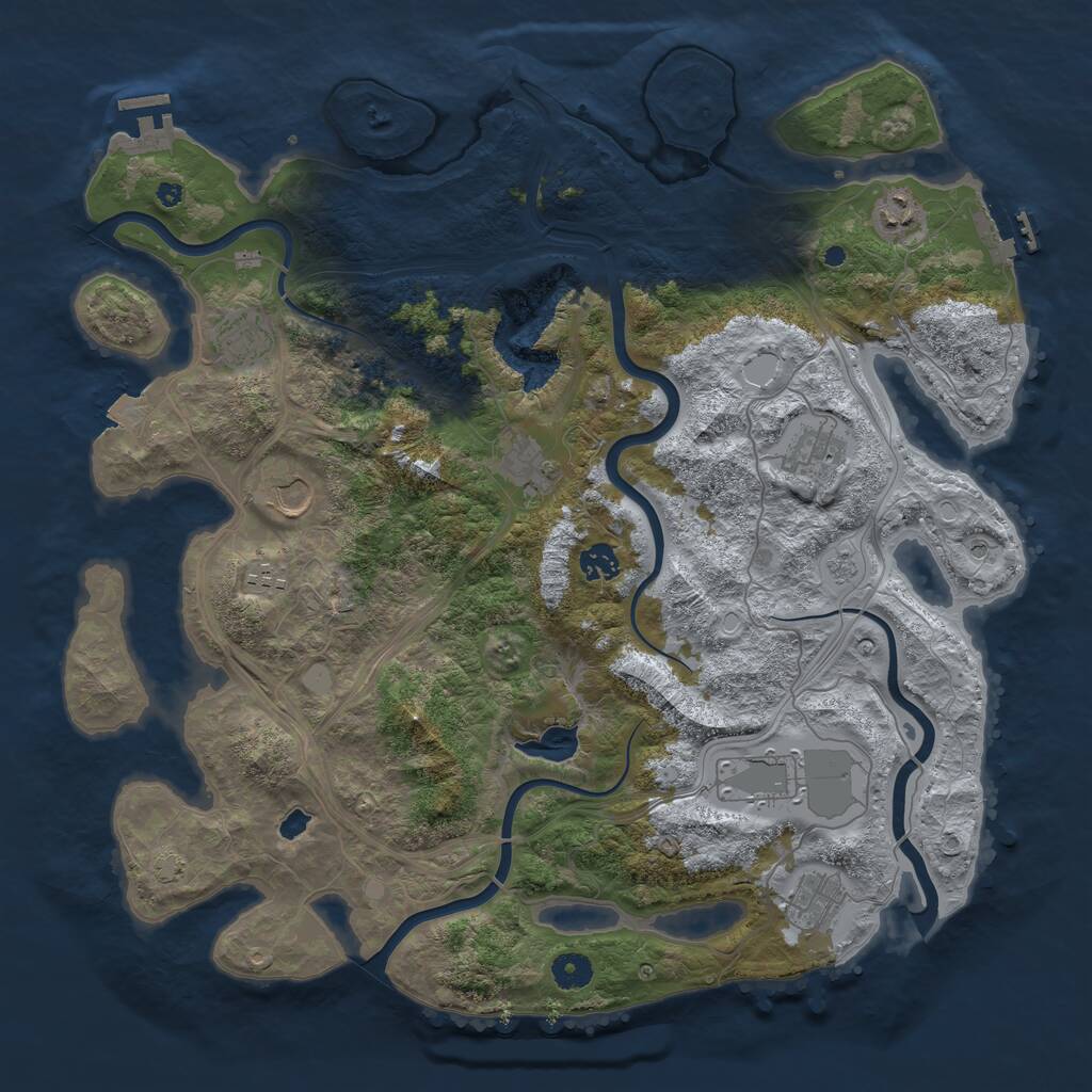 Rust Map: Procedural Map, Size: 4250, Seed: 1247966275, 15 Monuments