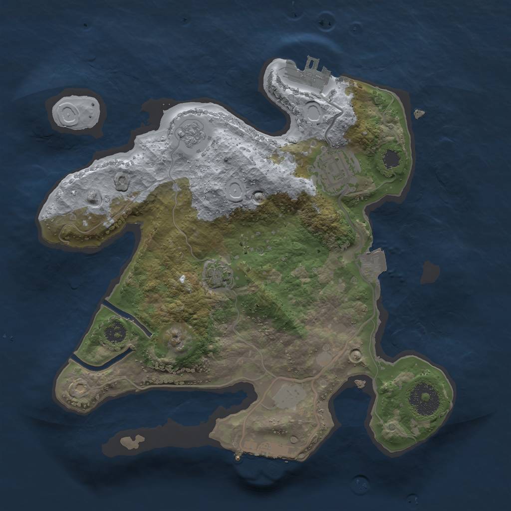 Rust Map: Procedural Map, Size: 2500, Seed: 4848, 8 Monuments