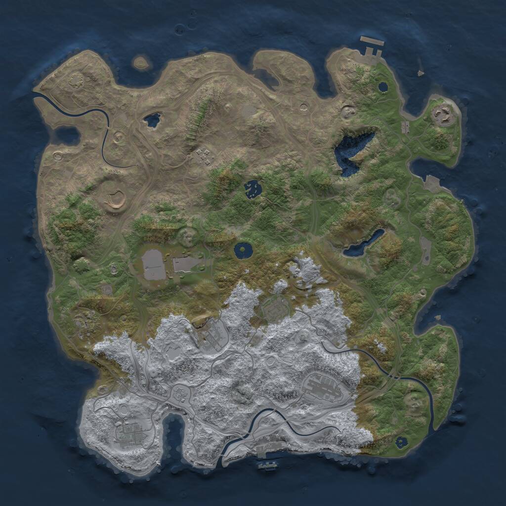 Rust Map: Procedural Map, Size: 4250, Seed: 299425908, 16 Monuments
