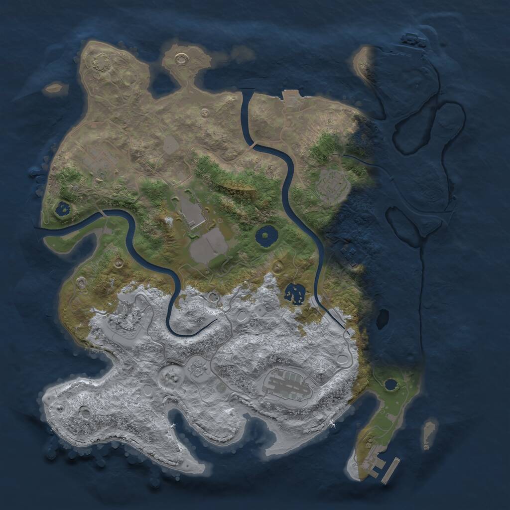 Rust Map: Procedural Map, Size: 3550, Seed: 6391077, 13 Monuments
