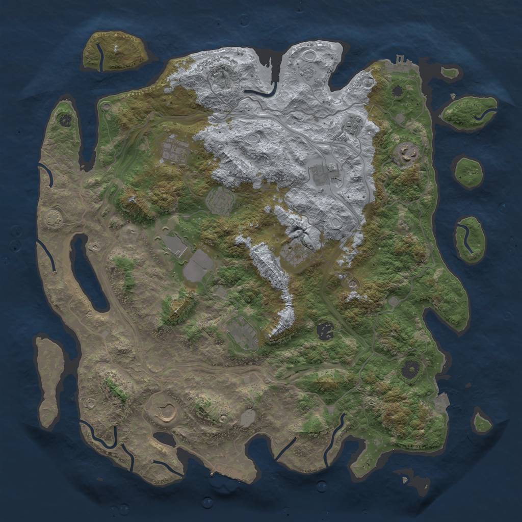 Rust Map: Procedural Map, Size: 4300, Seed: 93676248, 18 Monuments