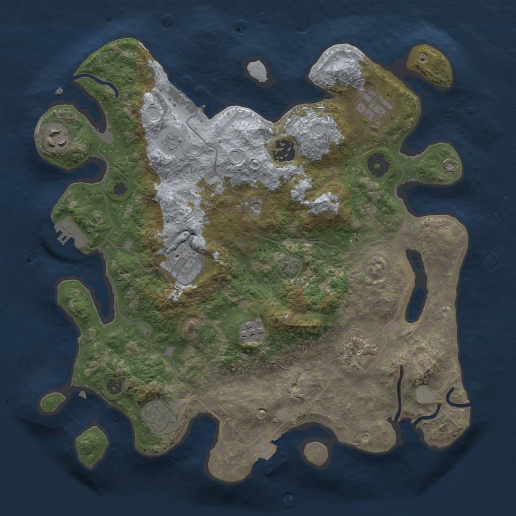 Rust Map: Procedural Map, Size: 3400, Seed: 550931095, 15 Monuments