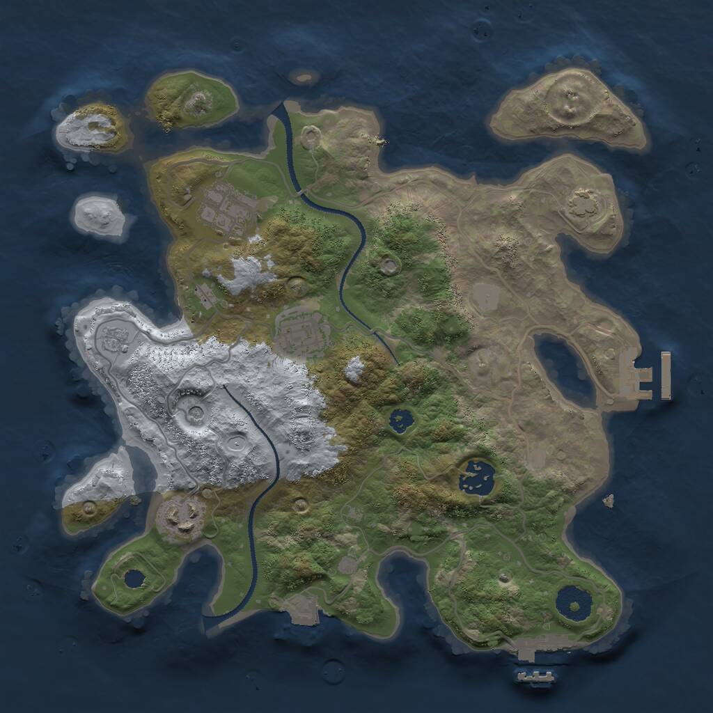 Rust Map: Procedural Map, Size: 3000, Seed: 166755195, 10 Monuments