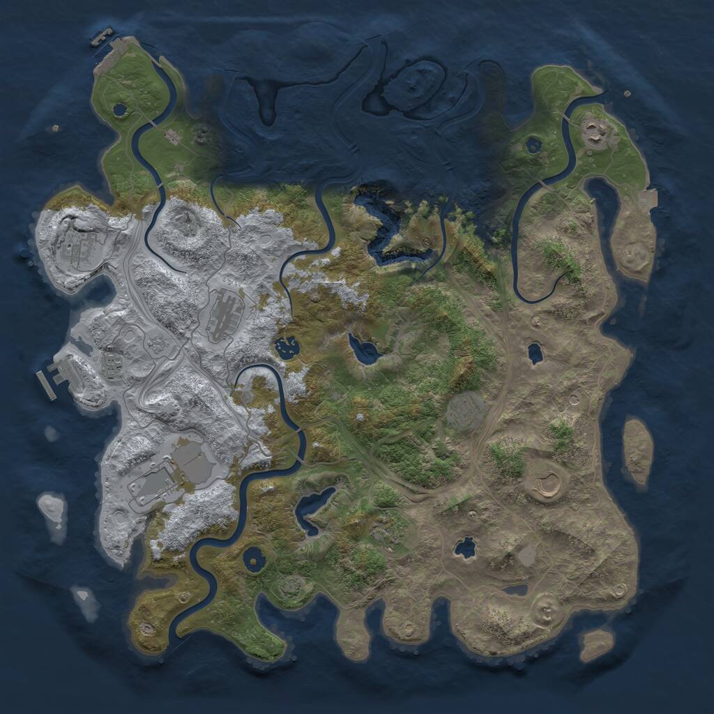 Rust Map: Procedural Map, Size: 4500, Seed: 799215051, 15 Monuments