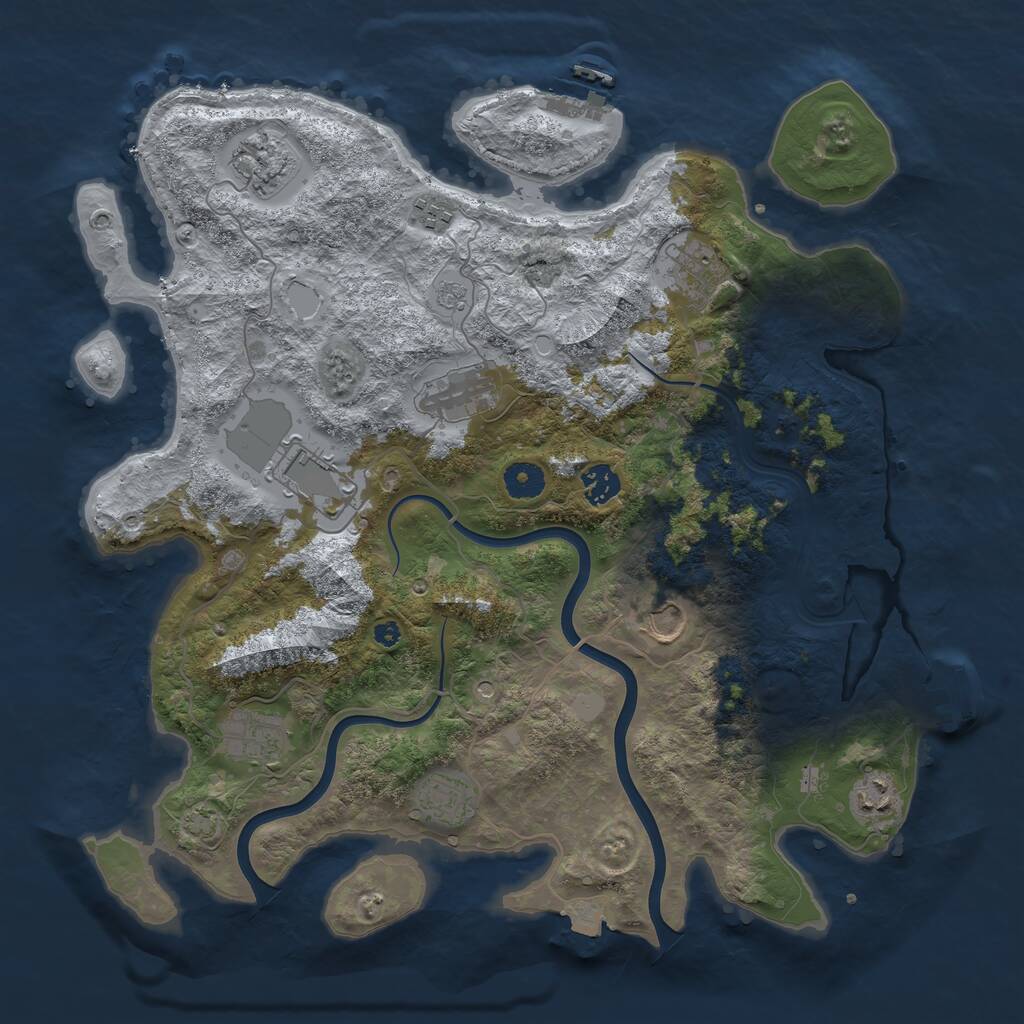 Rust Map: Procedural Map, Size: 3950, Seed: 58313637, 16 Monuments