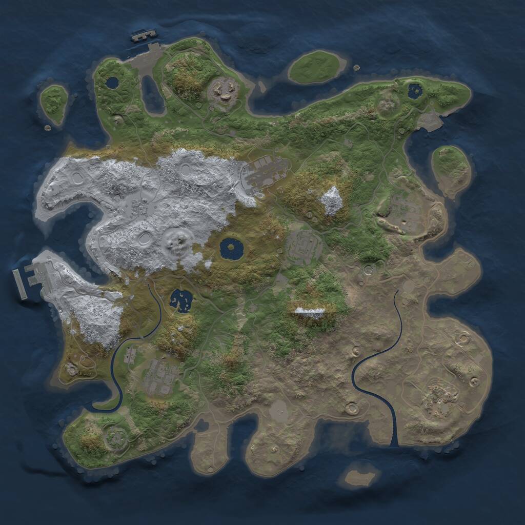 Rust Map: Procedural Map, Size: 3400, Seed: 25238914, 13 Monuments