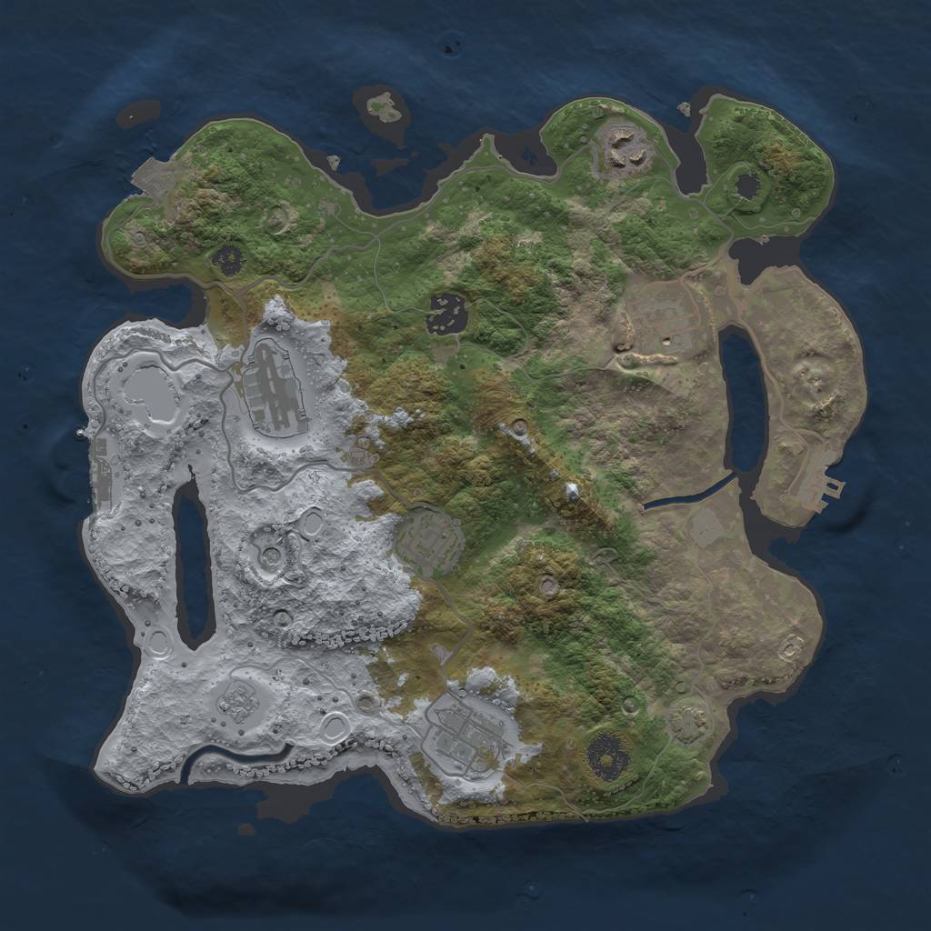 Rust Map: Procedural Map, Size: 3200, Seed: 2240583, 14 Monuments