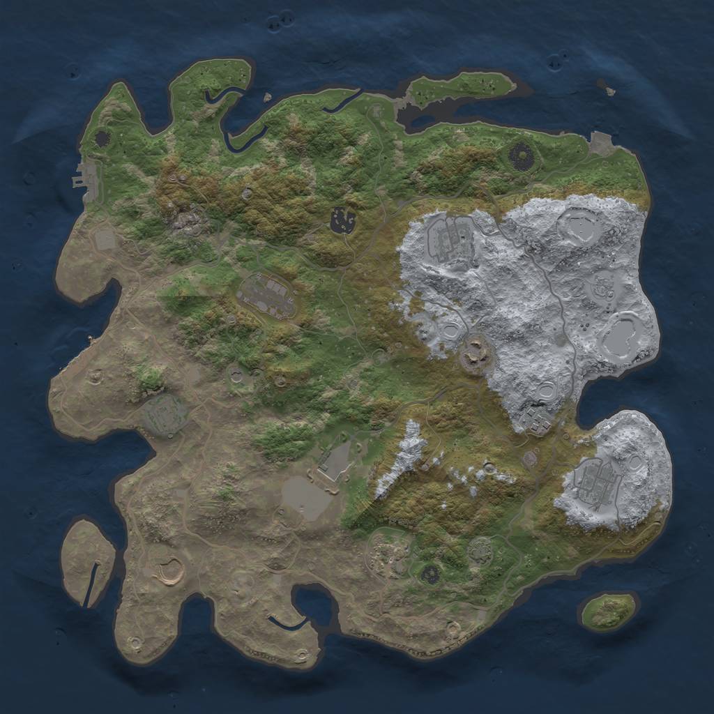 Rust Map: Procedural Map, Size: 4000, Seed: 1342003712, 18 Monuments