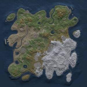 Thumbnail Rust Map: Procedural Map, Size: 3500, Seed: 392844231, 12 Monuments