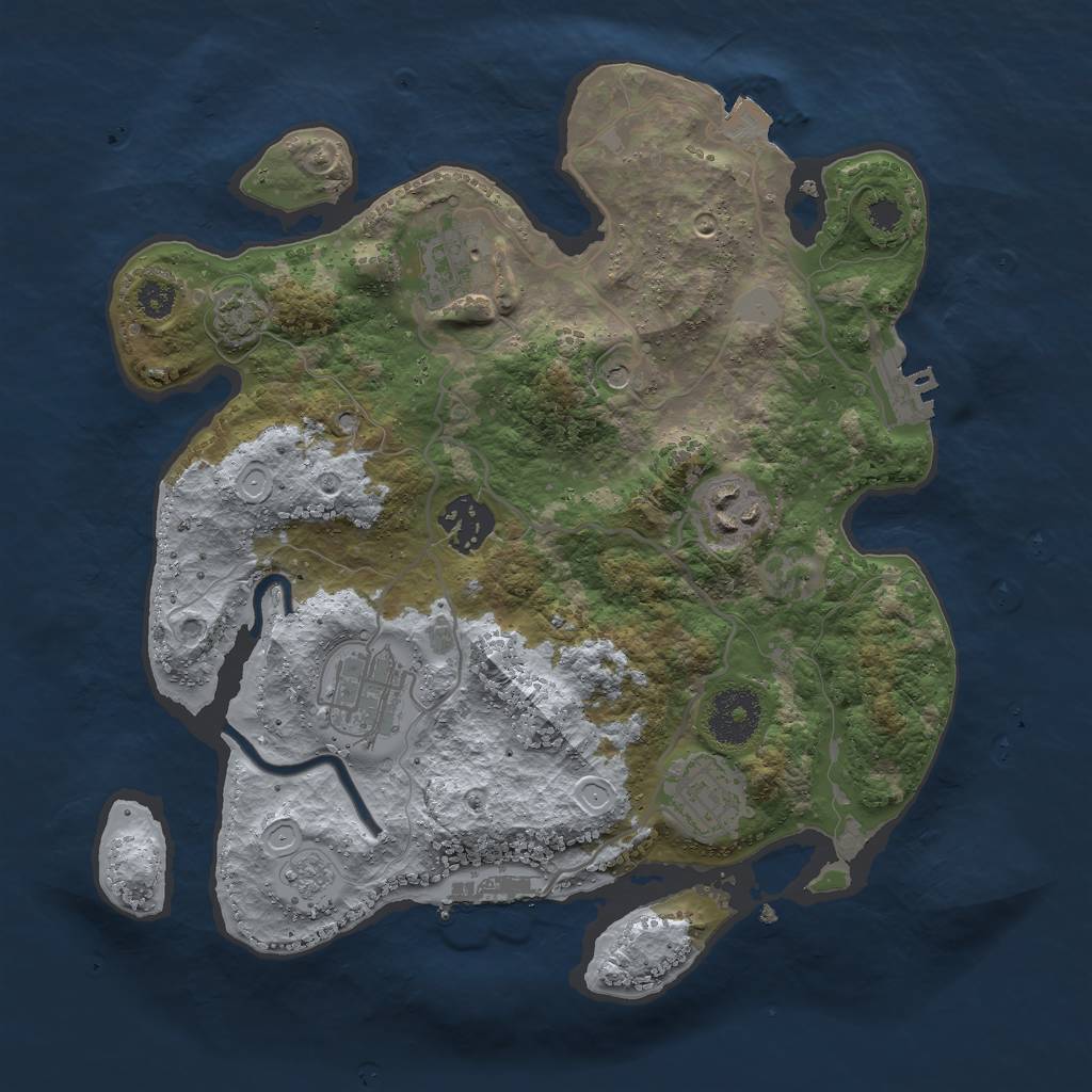 Rust Map: Procedural Map, Size: 3000, Seed: 234119621, 13 Monuments
