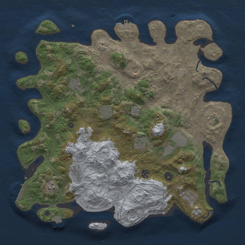 Rust Map: Procedural Map, Size: 4250, Seed: 1421477273, 19 Monuments