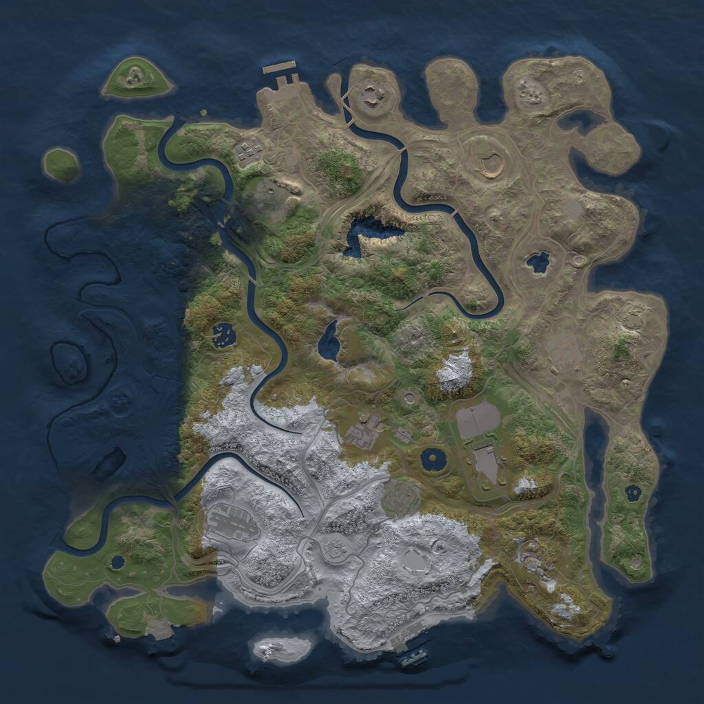 Rust Map: Procedural Map, Size: 4250, Seed: 1421477273, 17 Monuments