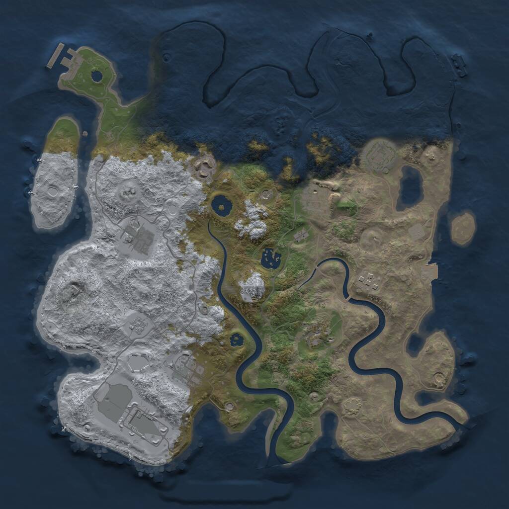 Rust Map: Procedural Map, Size: 3700, Seed: 482552240, 15 Monuments