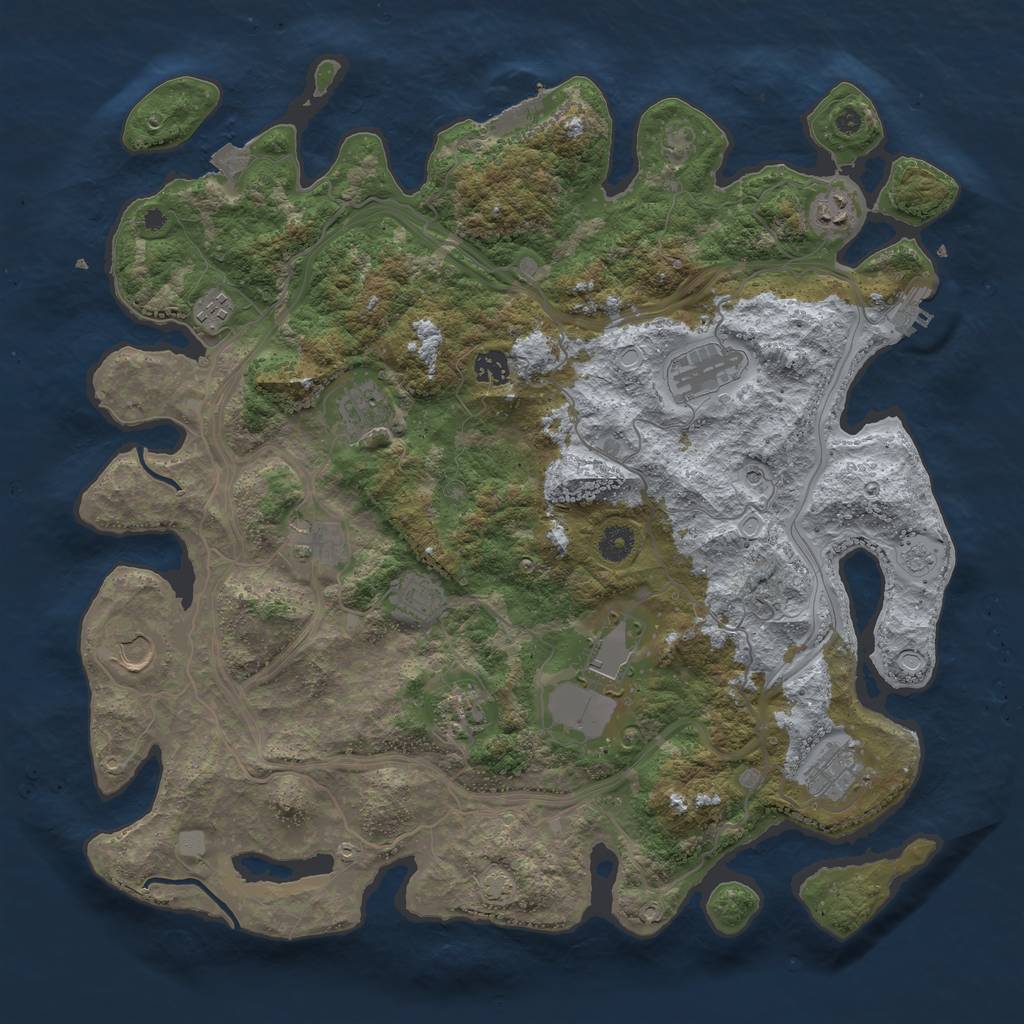 Rust Map: Procedural Map, Size: 4250, Seed: 1442338720, 19 Monuments