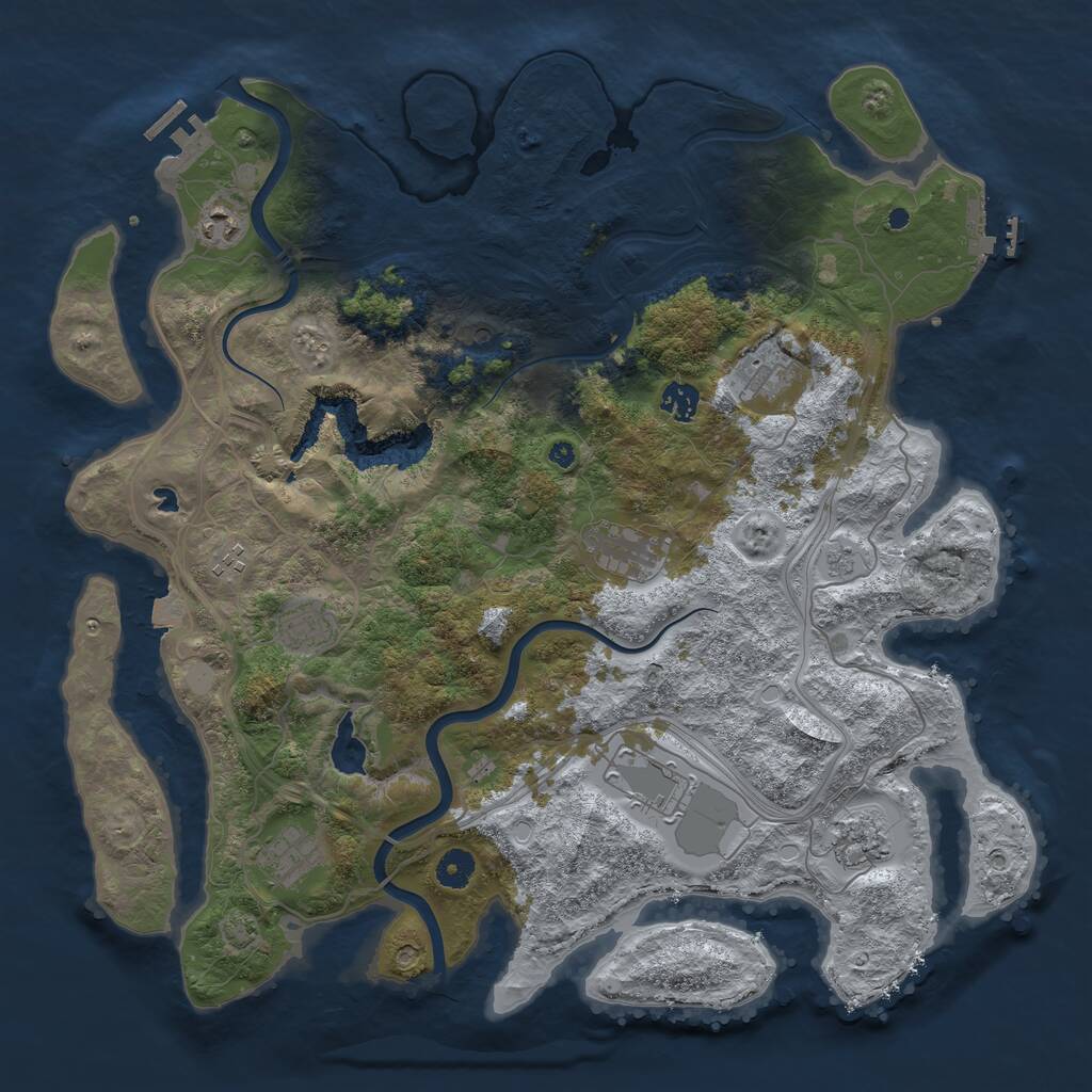Rust Map: Procedural Map, Size: 4250, Seed: 690687951, 15 Monuments