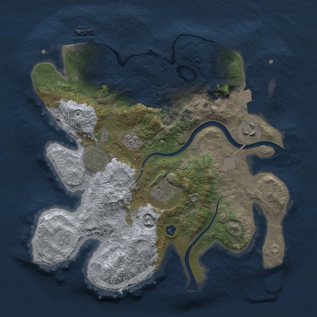 Rust Map: Procedural Map, Size: 3000, Seed: 921012522, 9 Monuments