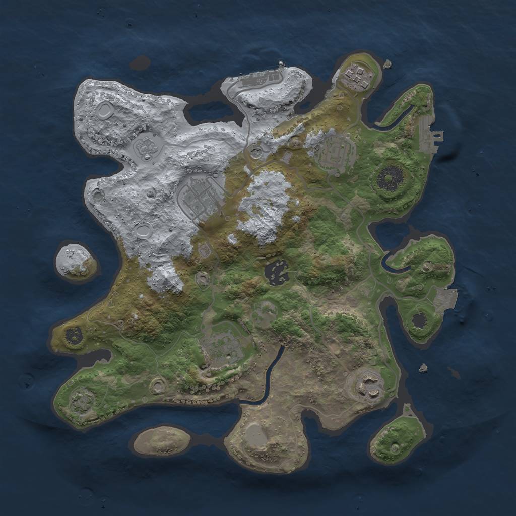 Rust Map: Procedural Map, Size: 3000, Seed: 568944, 14 Monuments