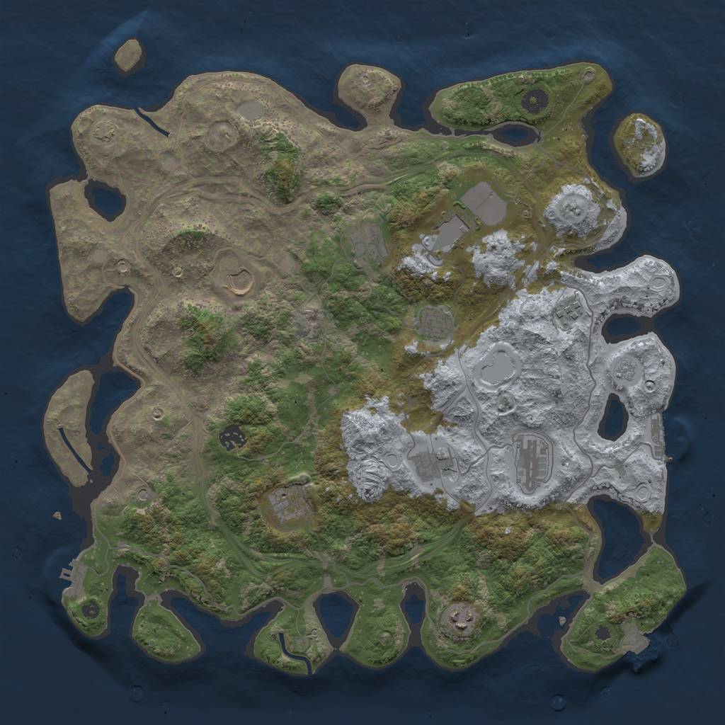 Rust Map: Procedural Map, Size: 4250, Seed: 676867989, 18 Monuments